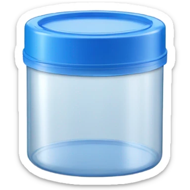 Small commercial kitchen transparent storage container with a blue lid sticker