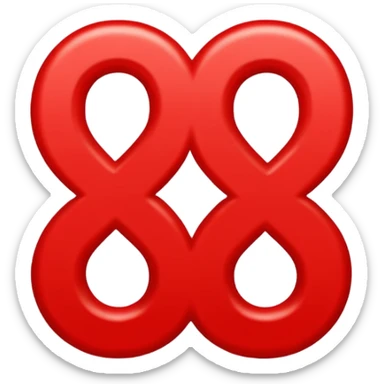 bold red number 5000 with double underlines and motion accents, mimicking iconic 100 emoji style sticker