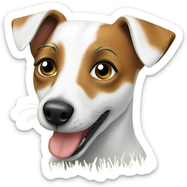 Jack Russell terrier enjoying the grass sticker