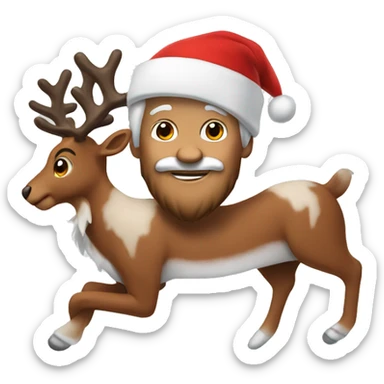 santa claus wearing reindeer slippers sticker