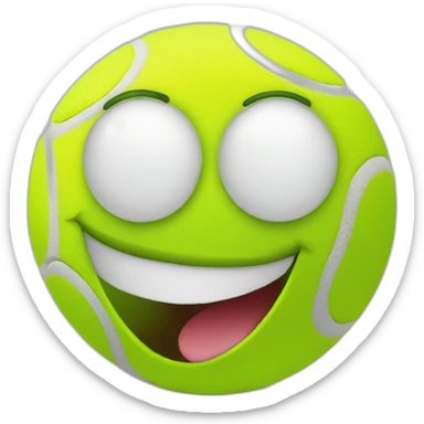 laughing tennisball sticker