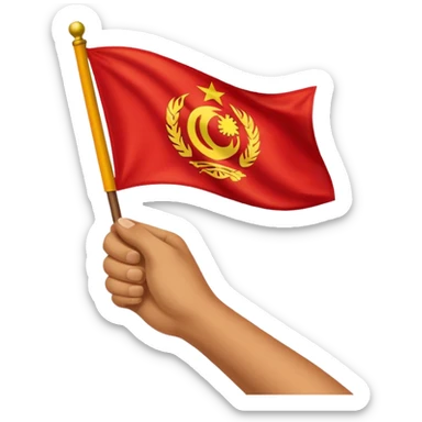 hand holding Galatasaray flag emoji with red and yellow flag sticker
