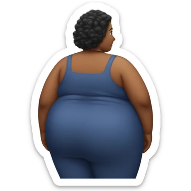 Fat woman with big back sticker