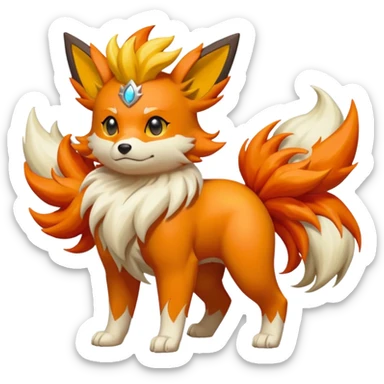 Flareon-Growlithe-Solgaleo-fusion-hybrid, full body sticker