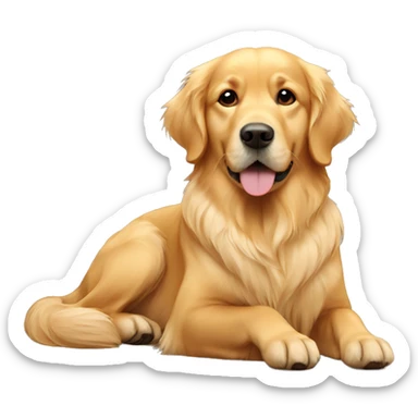 Golden retriever laying sticker