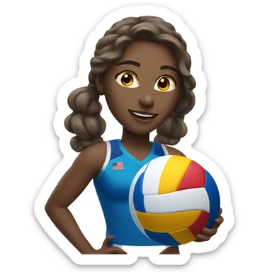 summer olympics girl playing volleyball sticker