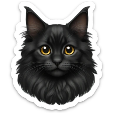 black maine coon kitten sticker