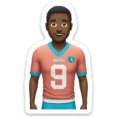 Man with naples shirt football sticker