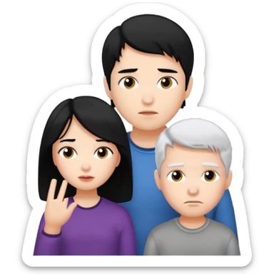 girl black hair ignore boy white hair sticker