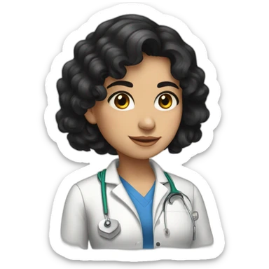 A beautiful black-haired Solvak girl who studies anatomy sticker