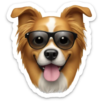 Dog with sunglasses on sticker