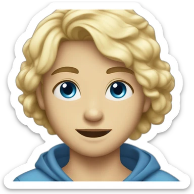 A blonde with blue eyes and small lips says Daniel is hot sticker