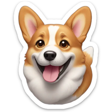 corgi smiling sticker
