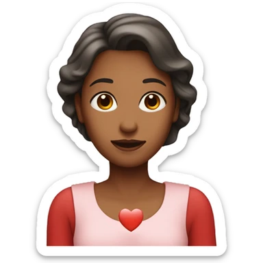 A woman has a medium-sized red heart in her hand sticker