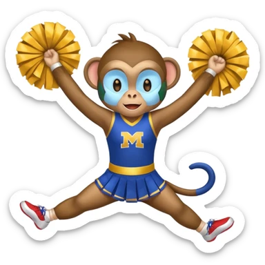 cheerleading monkey sticker