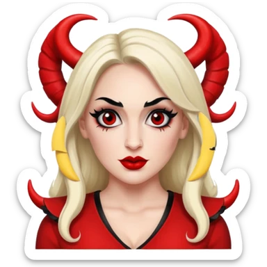 Nikki Bella with red wings and black goat horns sticker