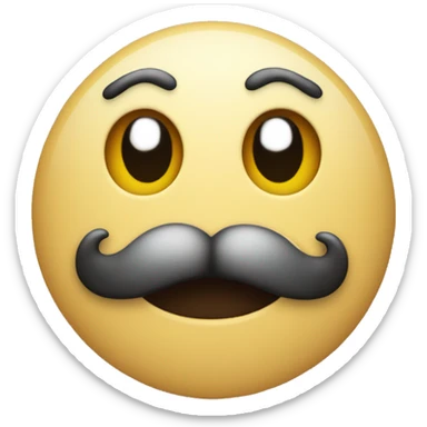 "Smiling face with a mustache emoji" sticker