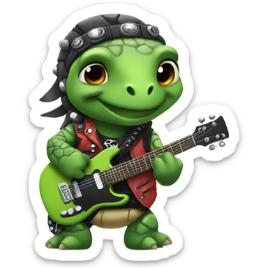 Cute punk rock turtle  sticker