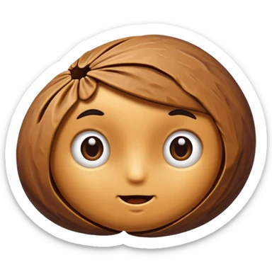 cute (dried) date fruit sticker. Drie dates have dark brown color are oblong, kind of crumpled like prunes. no stem. By cure i mean it may be cartoonified, may include face features. sticker