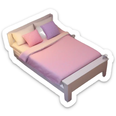 isometric-3d-cute-small-bedroom-teen-girl-interior sticker