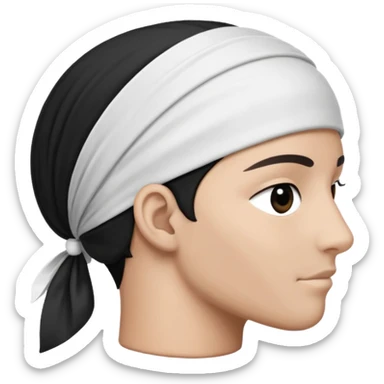 The Corsica flag : represents the left profile of a black head called a Moor's head , wearing a white headband. This emblem is black on a white background. On the first Corsican flags, the representation of the head was slightly different sticker