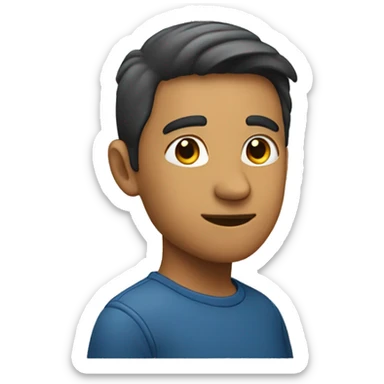 A person pointing to something in the distance in the top left corner sticker