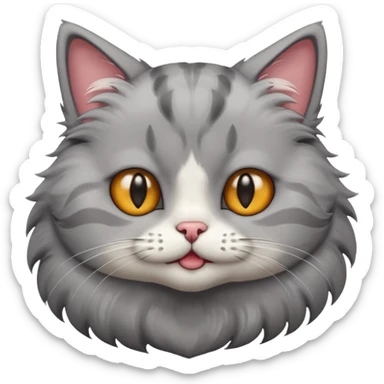 A cat with grey fur rolling its eyes  sticker
