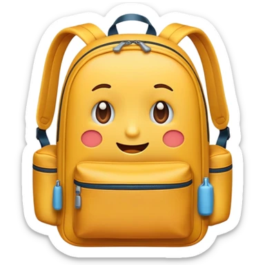 Backpack with facial expressions showing emotions sticker