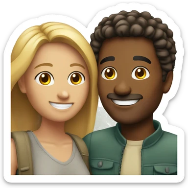 smiling couple outdoors together sticker