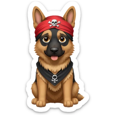 Pirate German shepherd full body  sticker