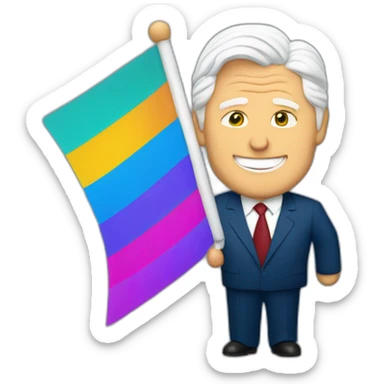 bill clinton holding transgender pride flag sticker
