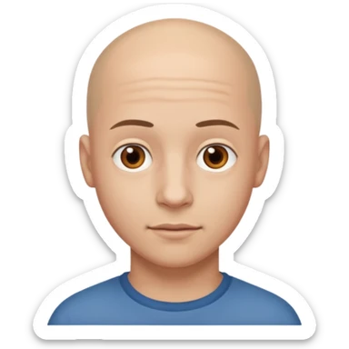 homme chauve jeune sans barbe yeux marrons sticker