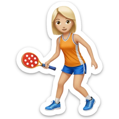 Girl playing pickleball sticker