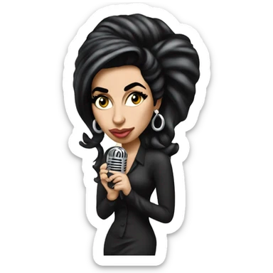 Amy winehouse with mirophone sticker