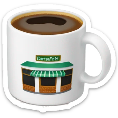 Mug with ‘central perk’ writing sticker