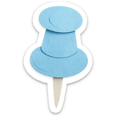 soft pastel miniature push pin icon for planners, blue color sticker