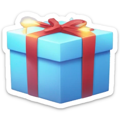 Open gift box with light shining out sticker