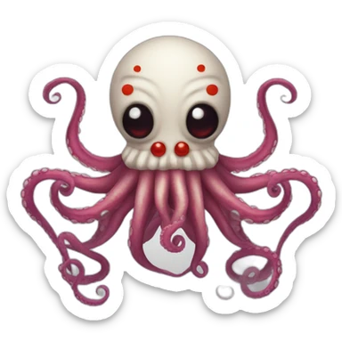 Scary clown octopus sticker