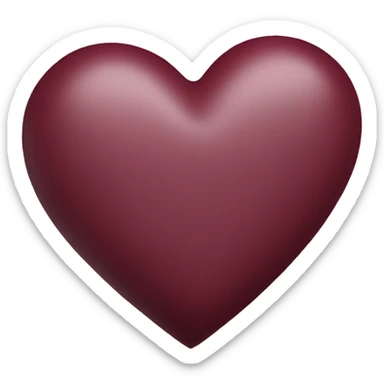 A burgundy colored heart sticker