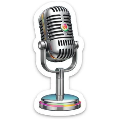 Microfono podcast vintage colorato sticker