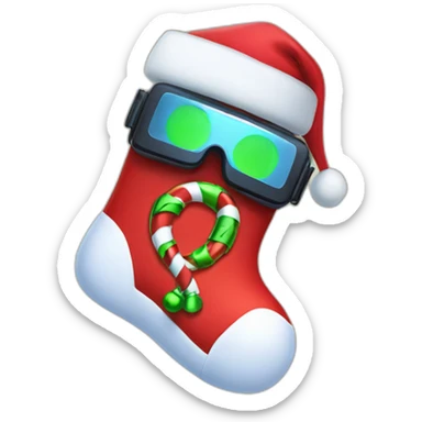 Christmas stocking with vr headset sticker