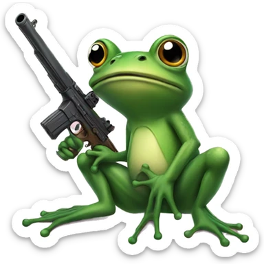 Frog with gun sticker