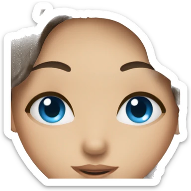 body with brown hair and blue eyes kissing a girl with blue eyes and long dark hair  sticker