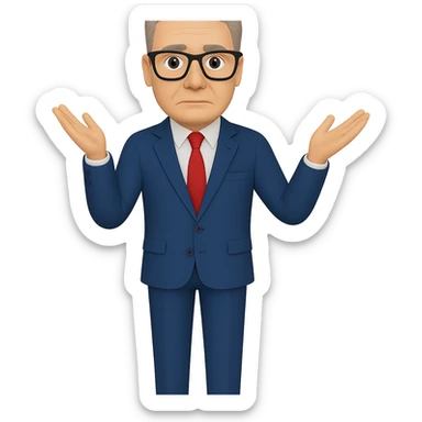 Create a full body figure of Keir Starmer headshot with glasses, keeping the background transparent. Maintain the emoji style and appearance from the reference image. sticker