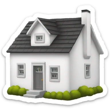 White little house sticker
