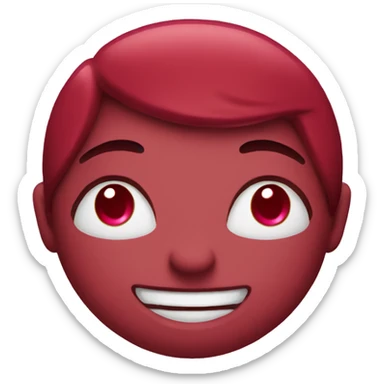A Heart Emoji that is cranberry colored sticker