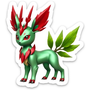 Scizor-Leafeon-Pokémon-Digimon-Fakémon-creature sticker