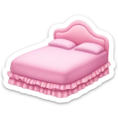 Pink princess ruffled bed  sticker