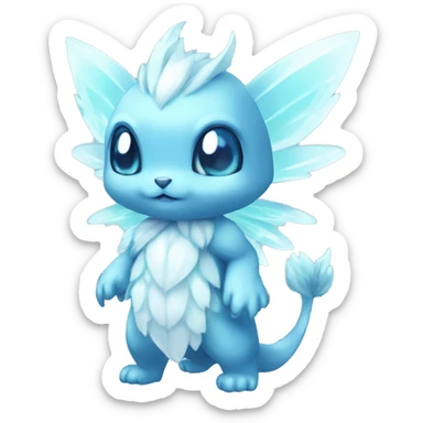 a anthro chibi-style crystal-type-fairy-type-ice-type Fakémon-hybrid full body sticker