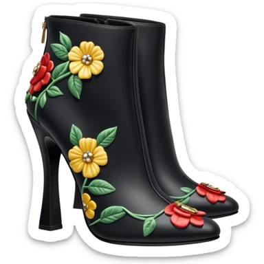 Hyperrealistic 8k, highly detailed, dolce and gabanna ankle booties with 10 inch heels sticker